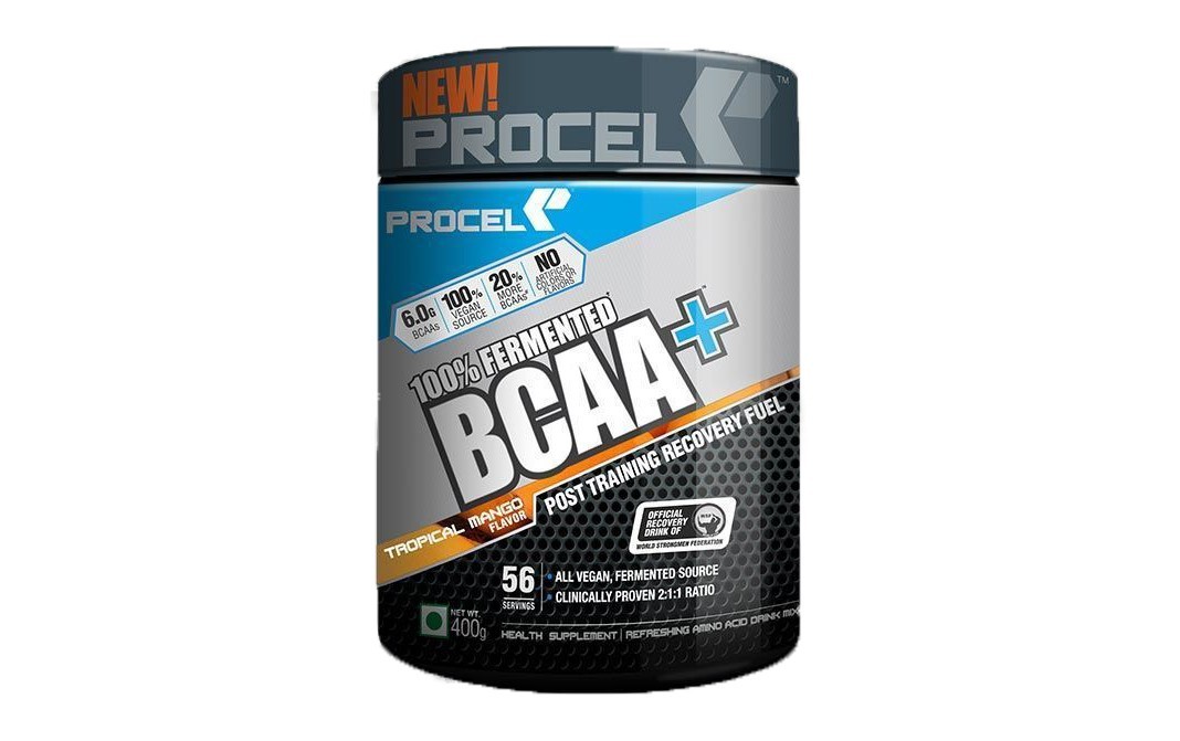 Procel 100% Fermented BCAA+ Tropical Mango Flavor   Plastic Jar  400 grams
